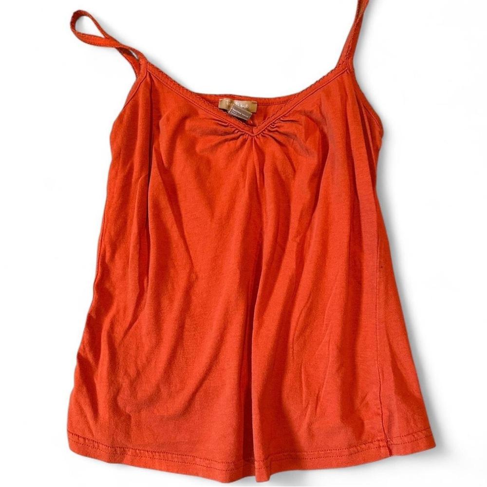 orange v-neck tank top